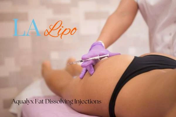 Woman having fat dissolving injections Acton Green on thighs