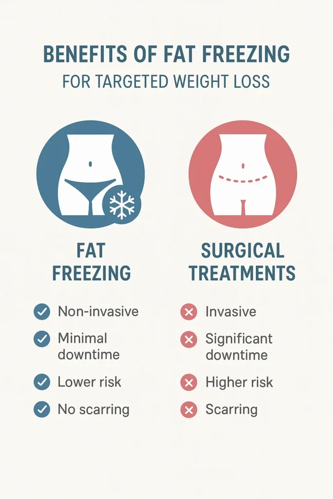graphic showing the benefits of fat freezing Acton Green