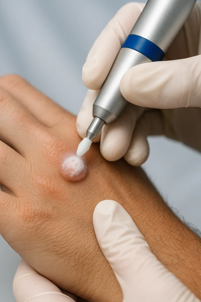 example of wart removal Acton Green using cryopen