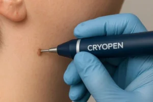 Person receiving skin tag removal Acton Green